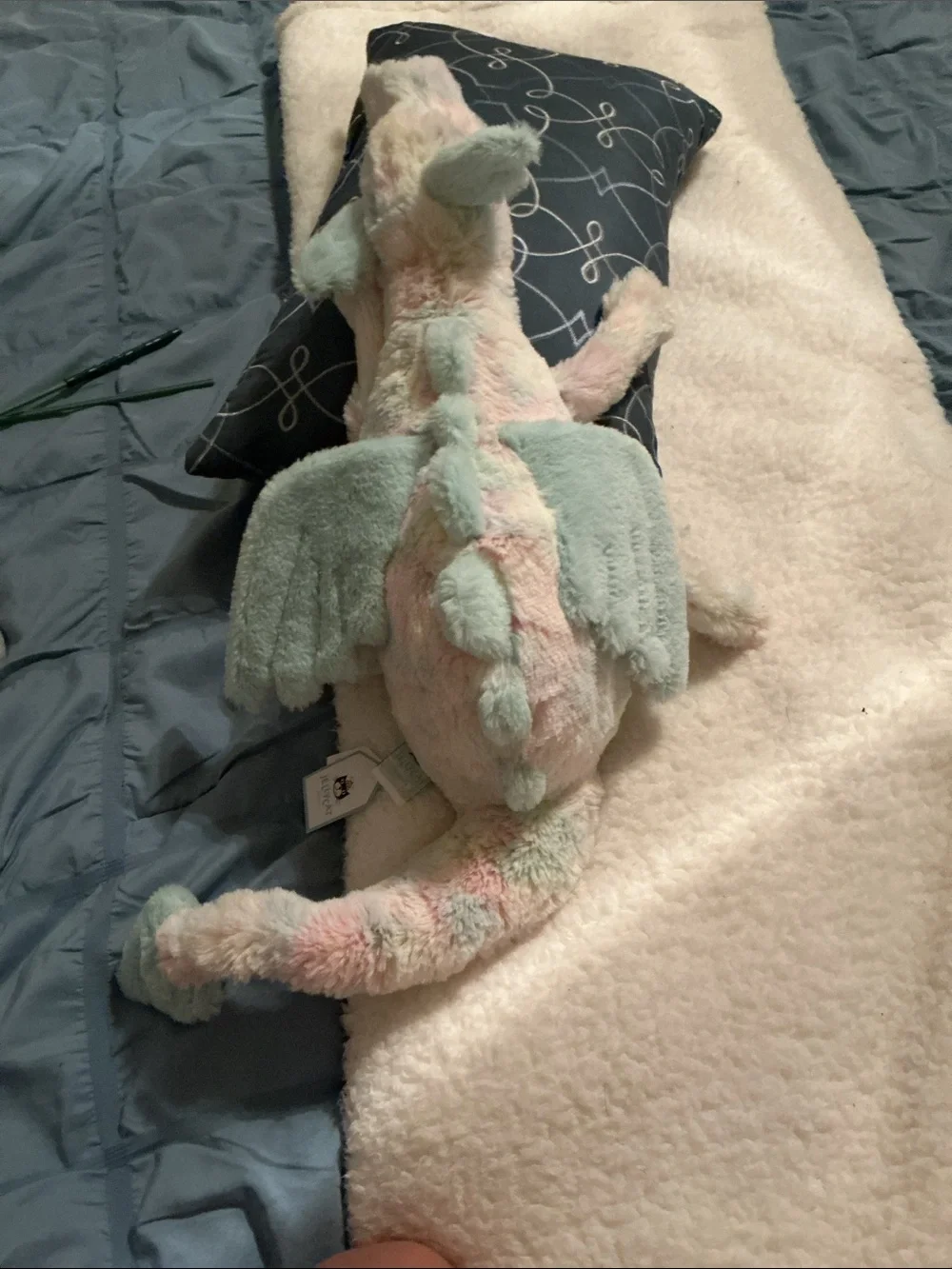 NWT NORMAL/Baby Jellycat Lazulia Dragon Plush Toy - Mint and Pink